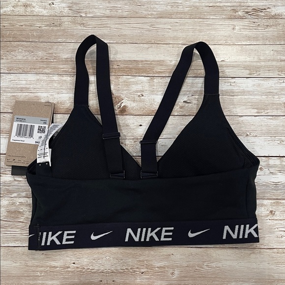 XS NWT Nike Black Sports Bra with Logo Band NWT $42 - Picture 2 of 4